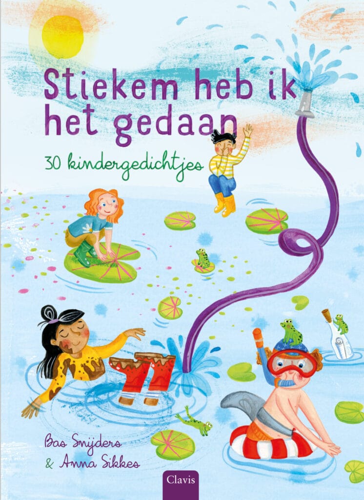 Cover gdichten prentenboek Stiekem heb ik het gedaan door Bas Snijders en Anna Sikkes. Uitgeverij Clavis.